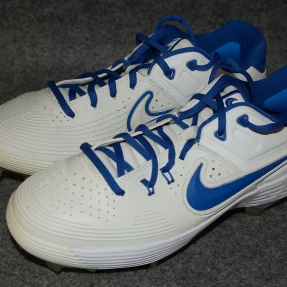 Nike Zoom Hyperdiamond 3 Elite Softball Cleats White Blue Sz 10 C12229-106 - Picture 1 of 6